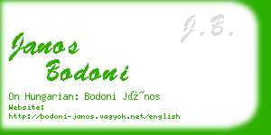 janos bodoni business card